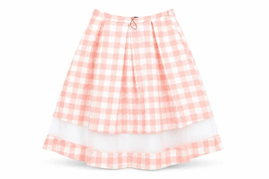 Papaya Womens Pink Check Polyester Skater Skirt Size 8 Zip