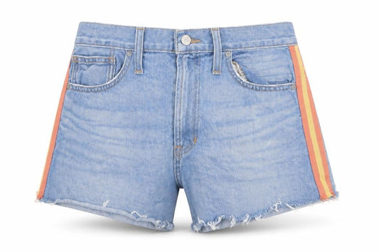 Madswell Womens Blue Cotton Hot Pants Shorts Size 28 in Regular Zip - Distressed