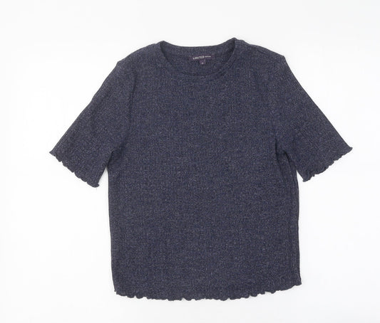 Limited Edition Womens Blue Viscose Basic T-Shirt Size 12 Round Neck