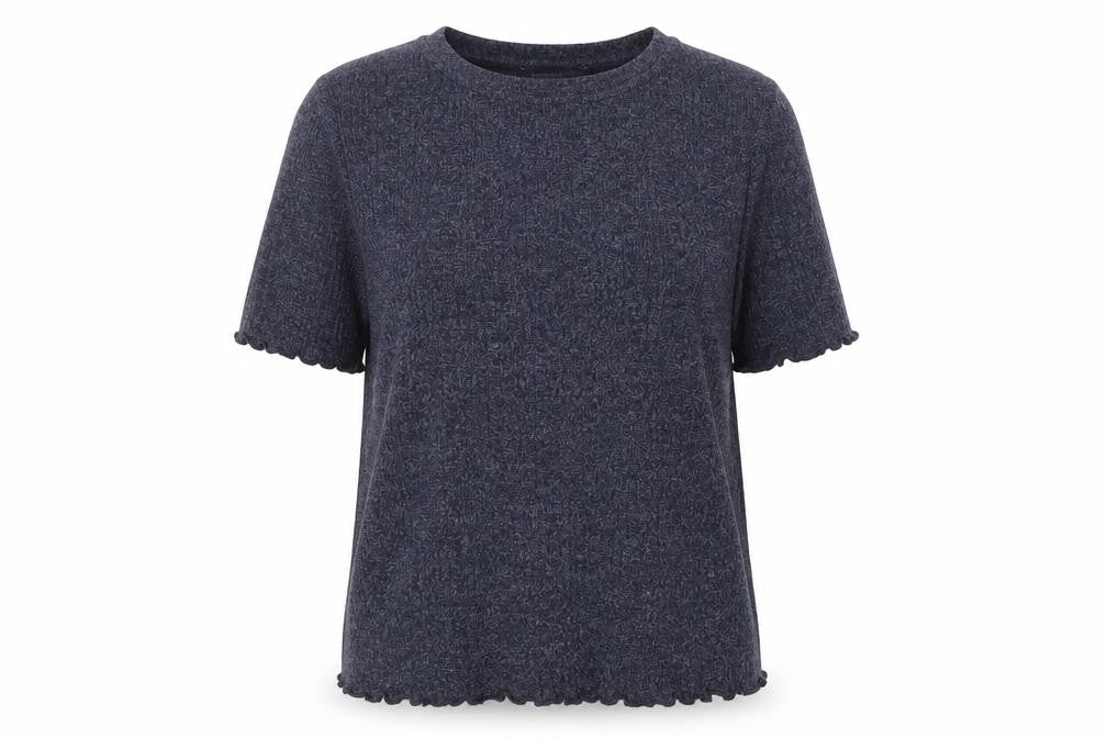 Limited Edition Womens Blue Viscose Basic T-Shirt Size 12 Round Neck