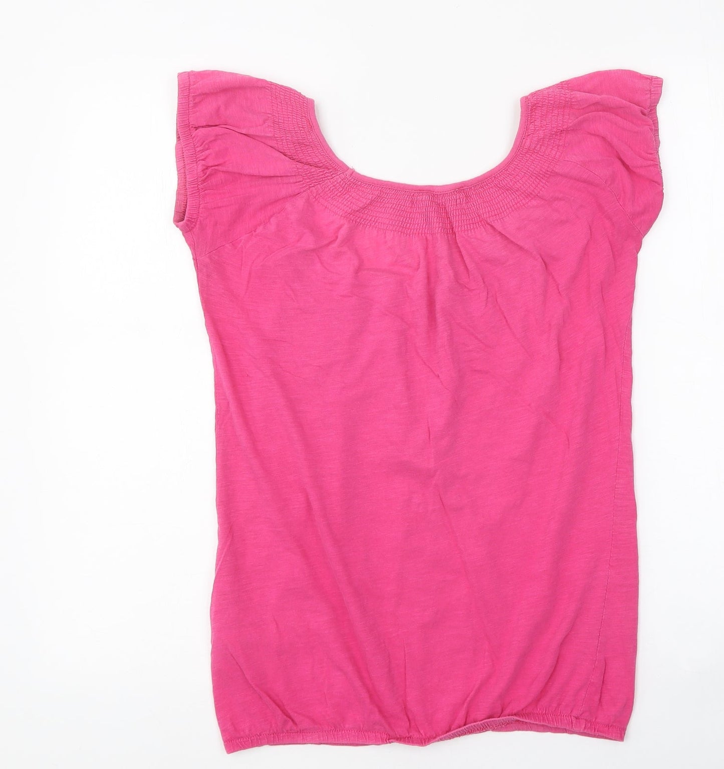New Look Womens Pink Viscose Basic T-Shirt Size 6 Scoop Neck