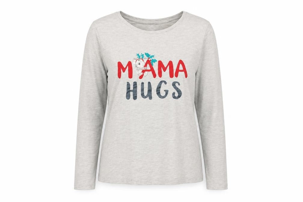 Nutmeg Womens Grey Cotton Basic T-Shirt Size 12 Round Neck - Mama Hugs