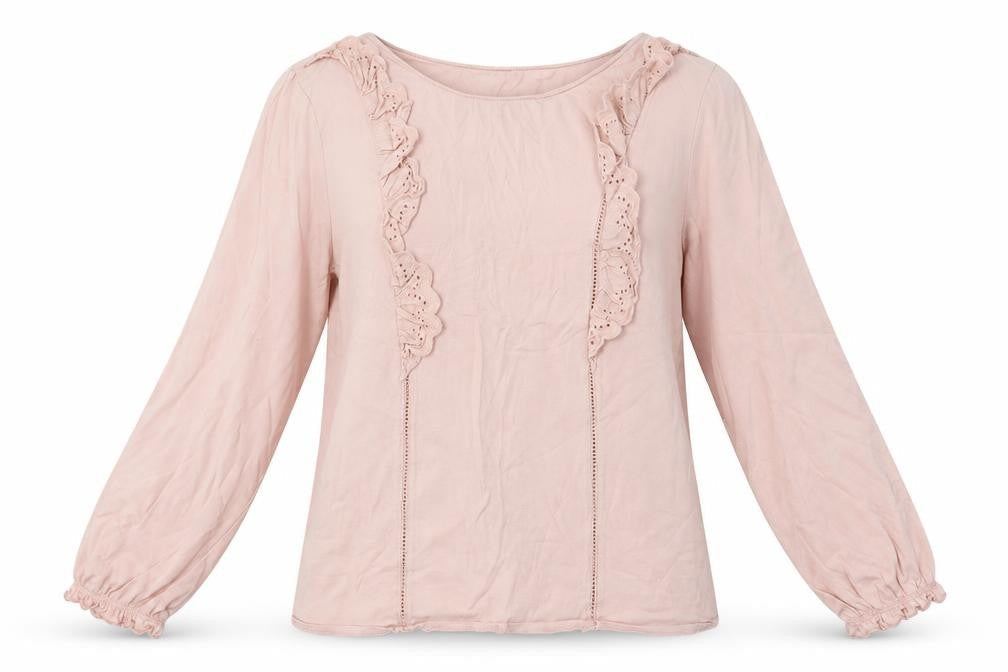 Oysho Womens Pink Polyester Basic Blouse Size L Round Neck