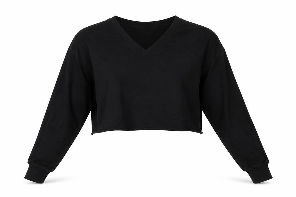 ASOS Womens Black 100% Cotton Pullover Sweatshirt Size 6 Pullover - Cropped
