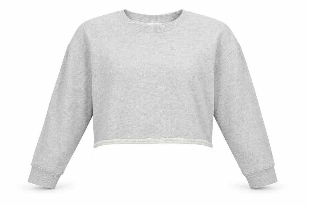 Topshop Womens Grey Polyester Pullover Sweatshirt Size 8 Pullover - Cropped