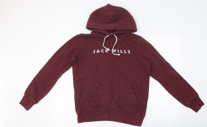 Jack Wills Womens Brown Cotton Pullover Hoodie Size 8 Pullover
