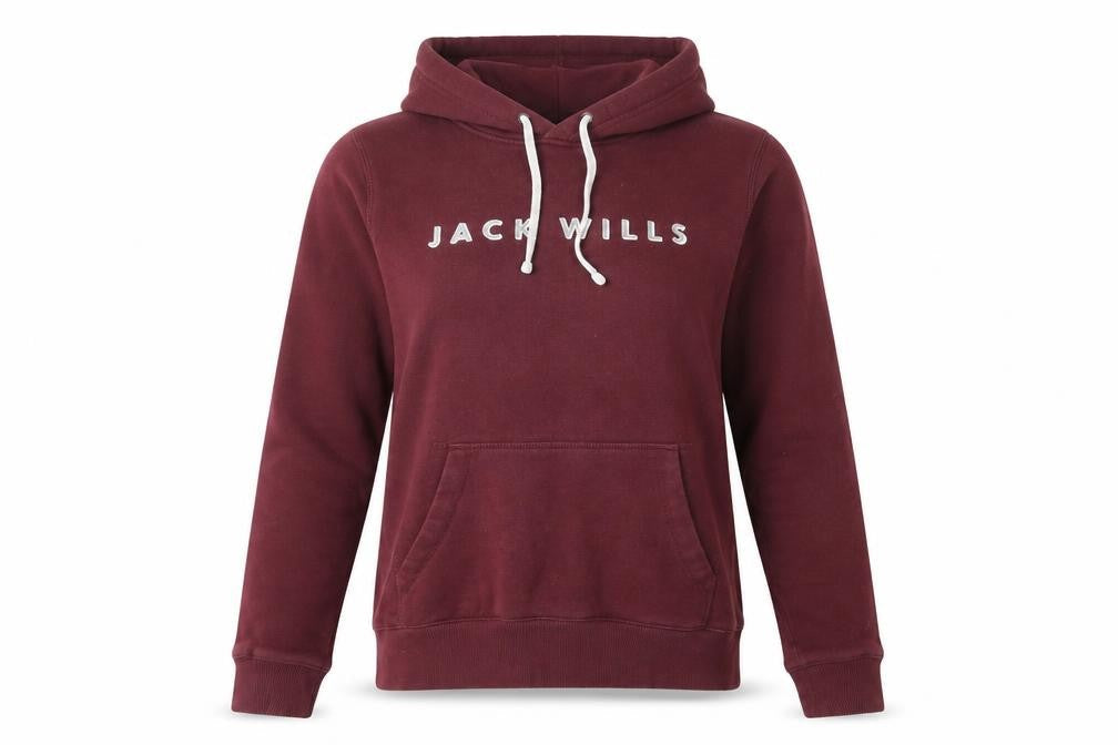 Jack Wills Womens Brown Cotton Pullover Hoodie Size 8 Pullover
