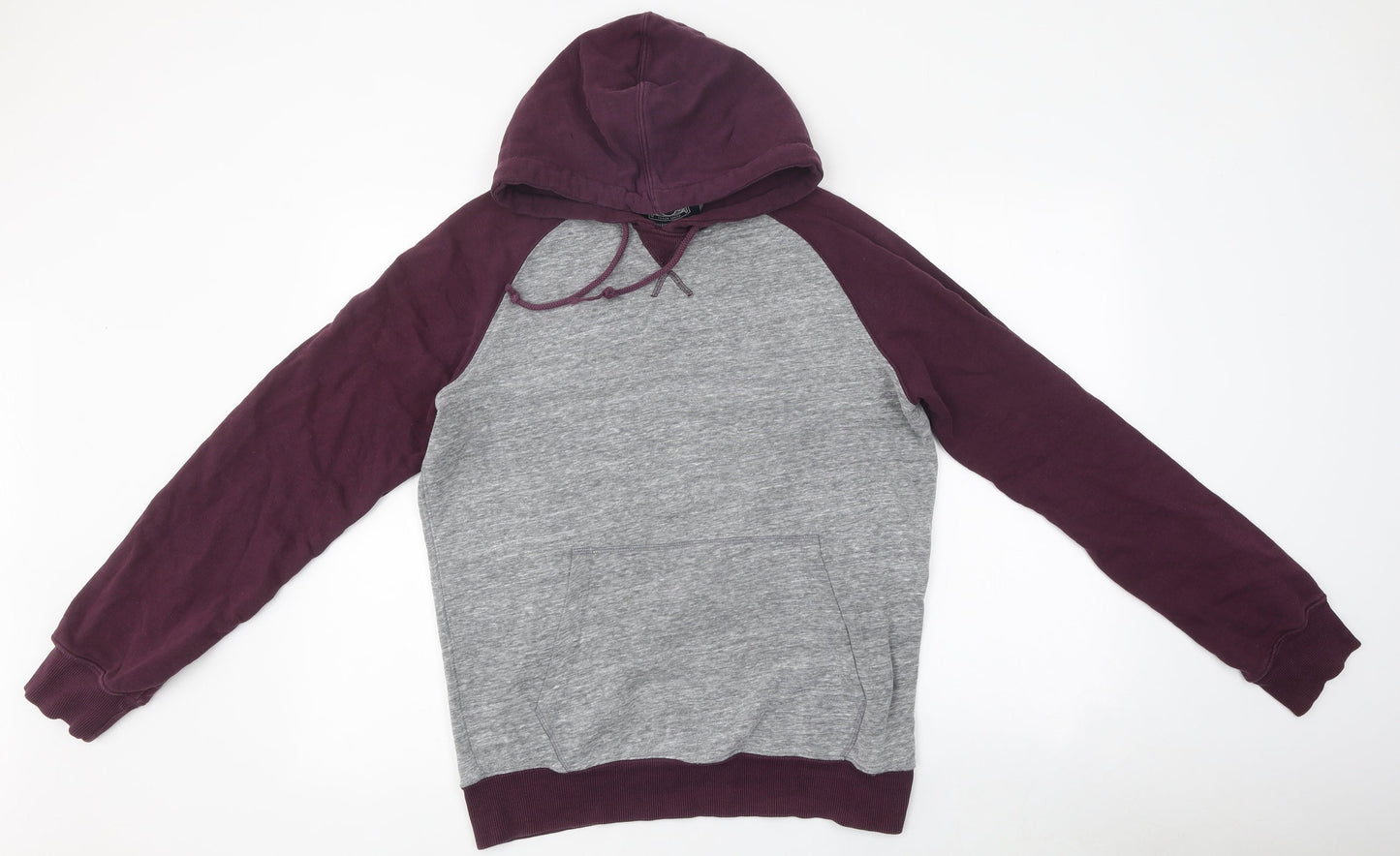 Easy Mens Pink Cotton Pullover Hoodie Size S