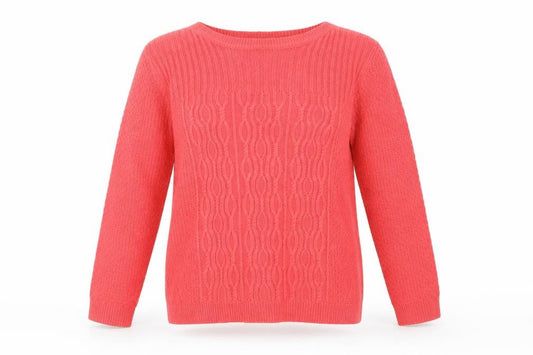 Isle Womens Pink Round Neck Acrylic Pullover Jumper Size M
