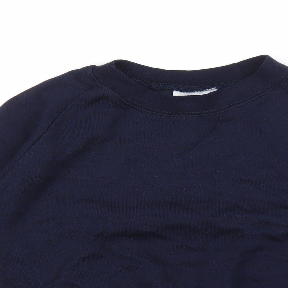 Truform Boys Blue 100% Cotton Pullover Sweatshirt Size 7-8 Years Pullover