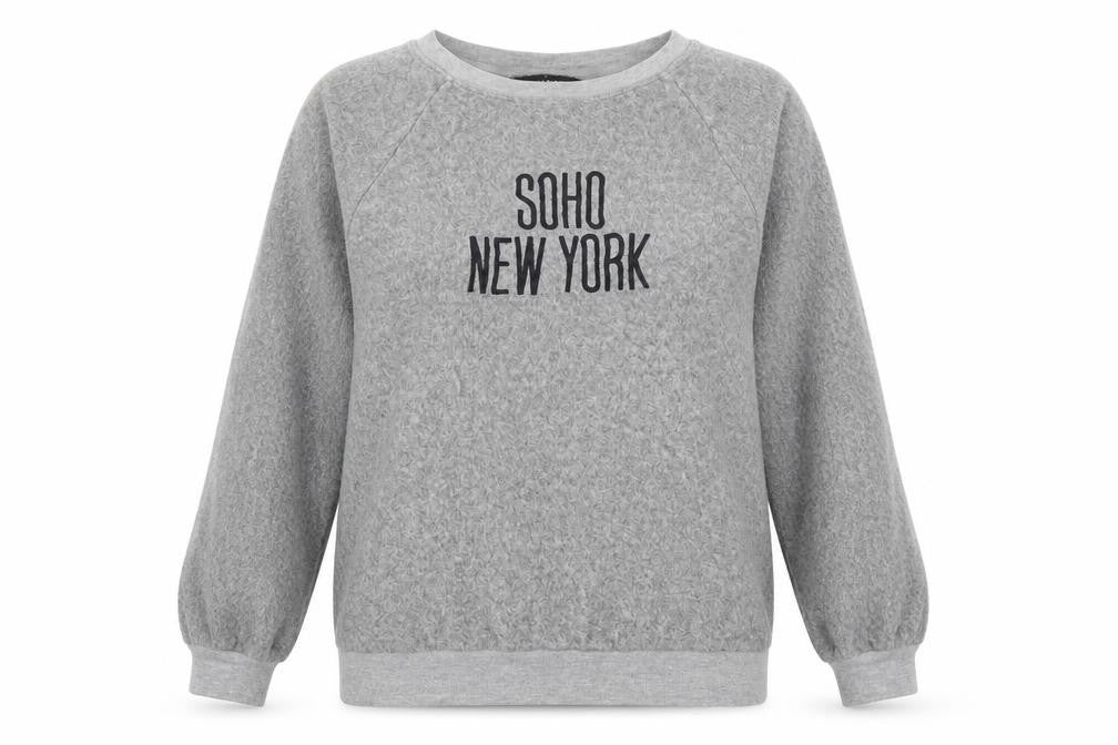 Dorothy Perkins Womens Grey Cotton Pullover Sweatshirt Size 10 Pullover - Soho New Yrok