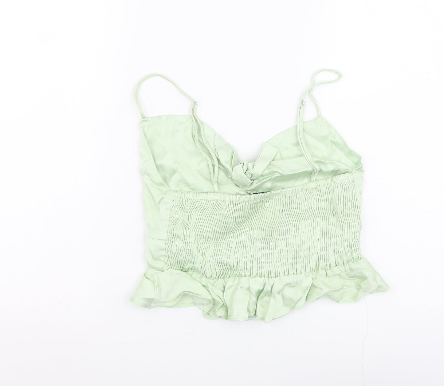 Stradivarius Womens Green Polyester Basic Tank Size M Sweetheart