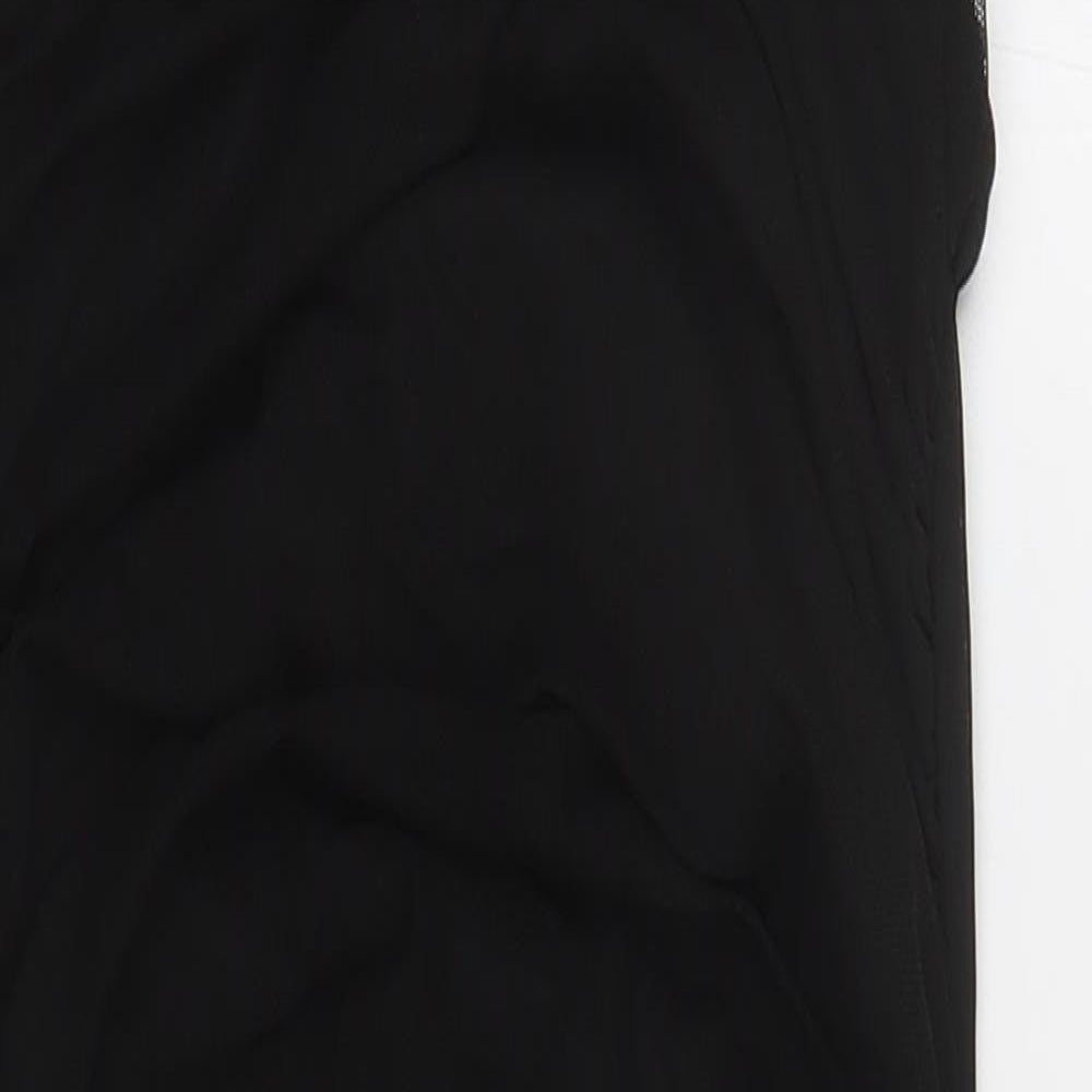 PRETTYLITTLETHING Womens Black Polyester Mini Size 10 Square Neck Pullover