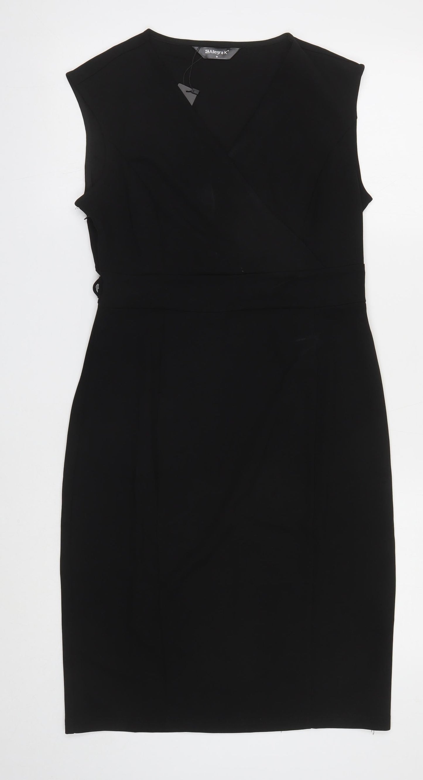 Allegra K Womens Black Polyester Shift Size M Sweetheart Zip