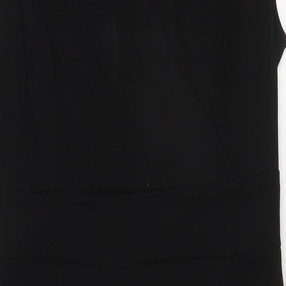 Allegra K Womens Black Polyester Shift Size M Sweetheart Zip
