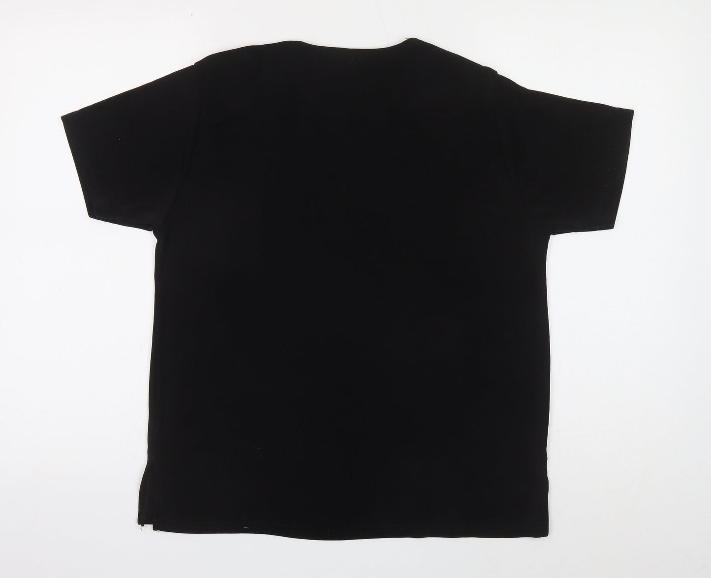 Shola Womens Black Polyester Basic T-Shirt Size S Round Neck