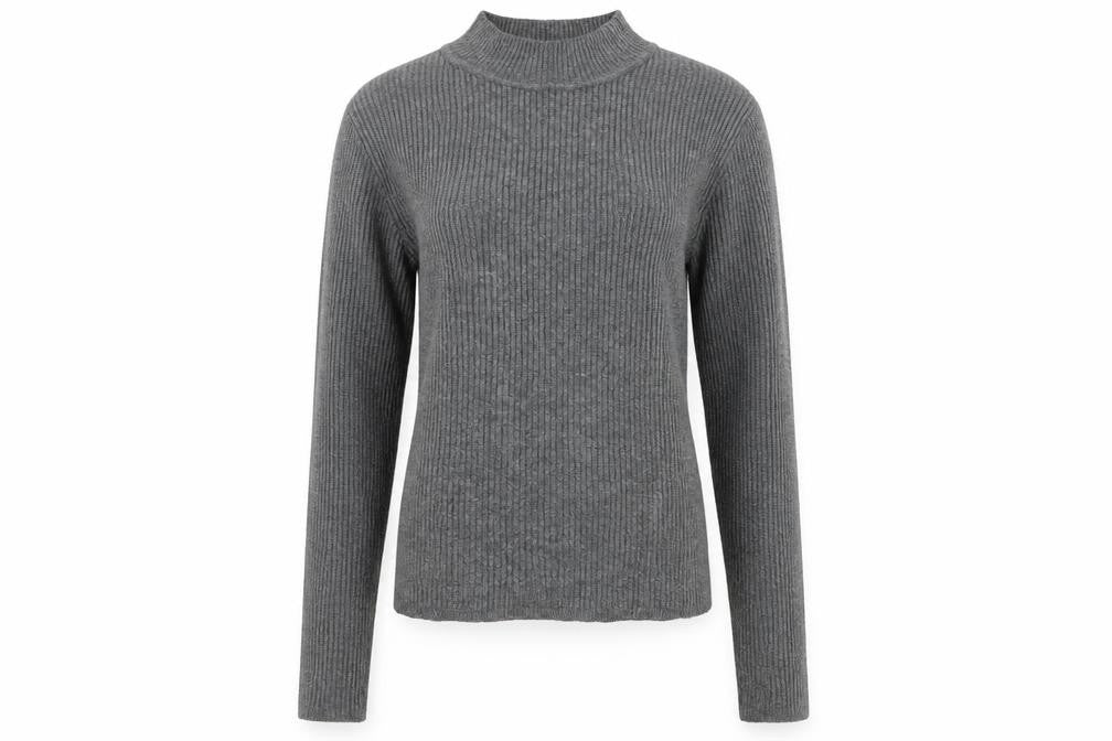 Primark Womens Grey Mock Neck Viscose Pullover Jumper Size XS
