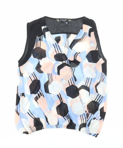Principles Womens Multicoloured Geometric Polyester Basic Tank Size 14 V-Neck
