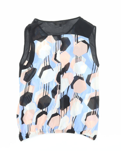 Principles Womens Multicoloured Geometric Polyester Basic Tank Size 14 V-Neck
