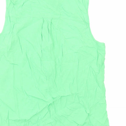 Peacocks Womens Green Viscose Basic Button-Up Size 14 Collared
