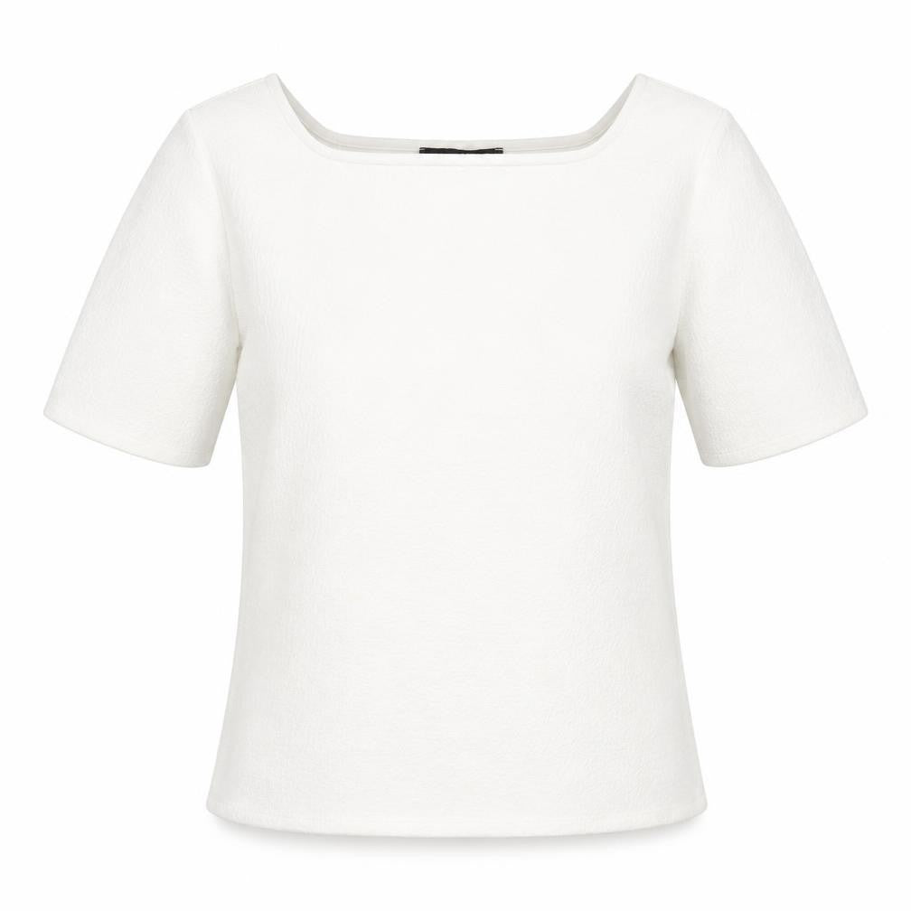 Marks & Spencer Womens White Polyester Basic Blouse Size 12 Square Neck