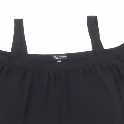 Miss Selfridge Womens Black Polyester Cropped Blouse Size 8 Off the Shoulder