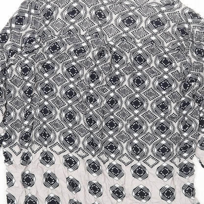 Milano Womens Multicoloured Geometric Viscose Basic Blouse Size 10 V-Neck