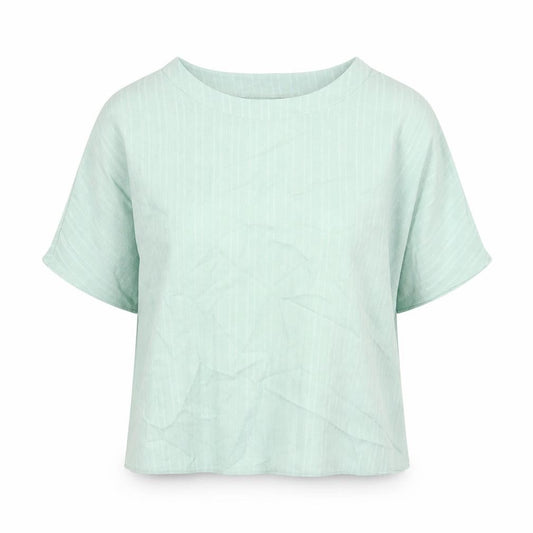 Preworn Womens Green Polyester Basic Blouse Size S Round Neck