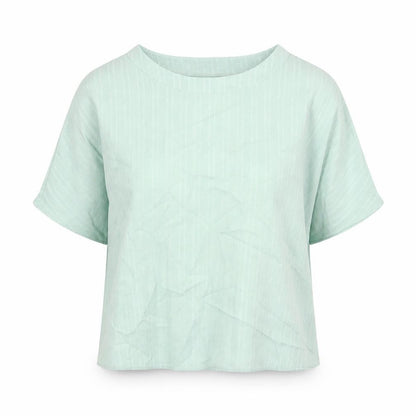 Preworn Womens Green Polyester Basic Blouse Size S Round Neck