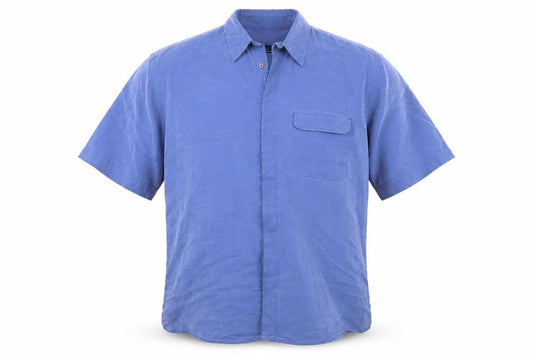 Copperstone Mens Blue Modal Button-Up Size L Collared Button
