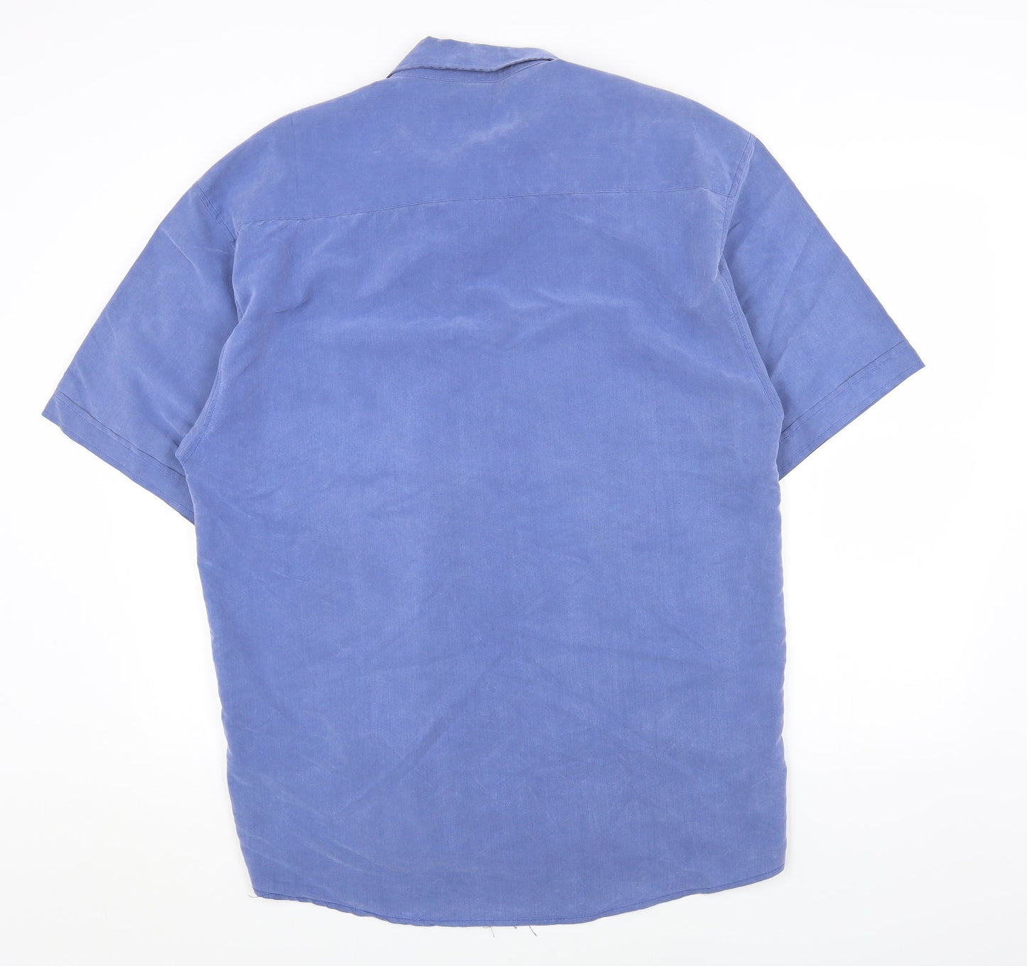 Copperstone Mens Blue Modal Button-Up Size L Collared Button