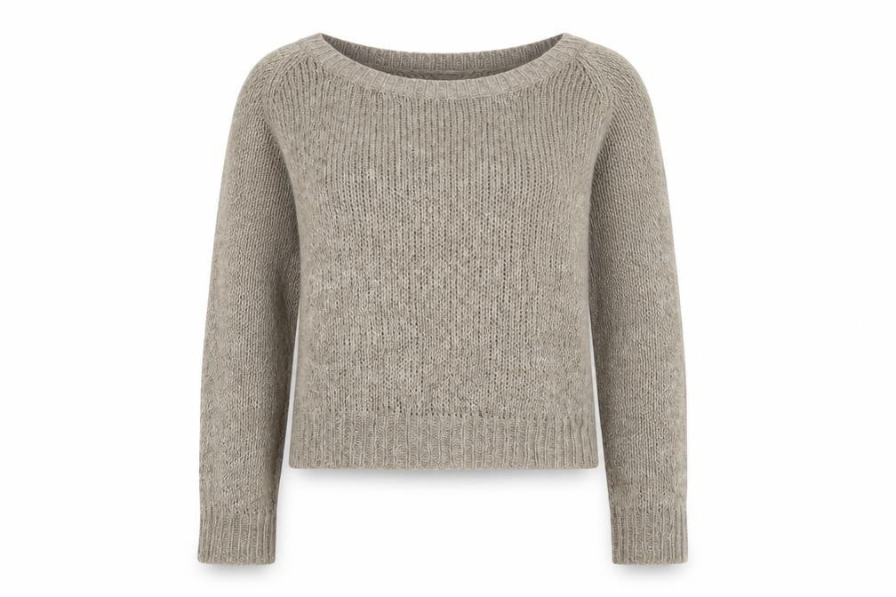 H&M Womens Grey Boat Neck Acrylic Pullover Jumper Size S