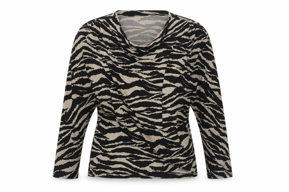 George Womens Multicoloured Animal Print Polyester Basic Blouse Size 10 Cowl Neck - Tiger Print