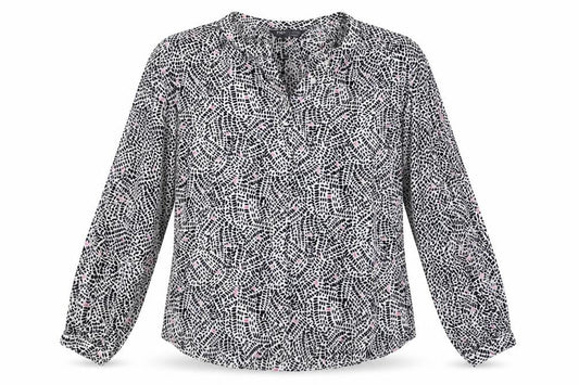 Marks and Spencer Womens Multicoloured Geometric Viscose Basic Button-Up Size 6 Round Neck