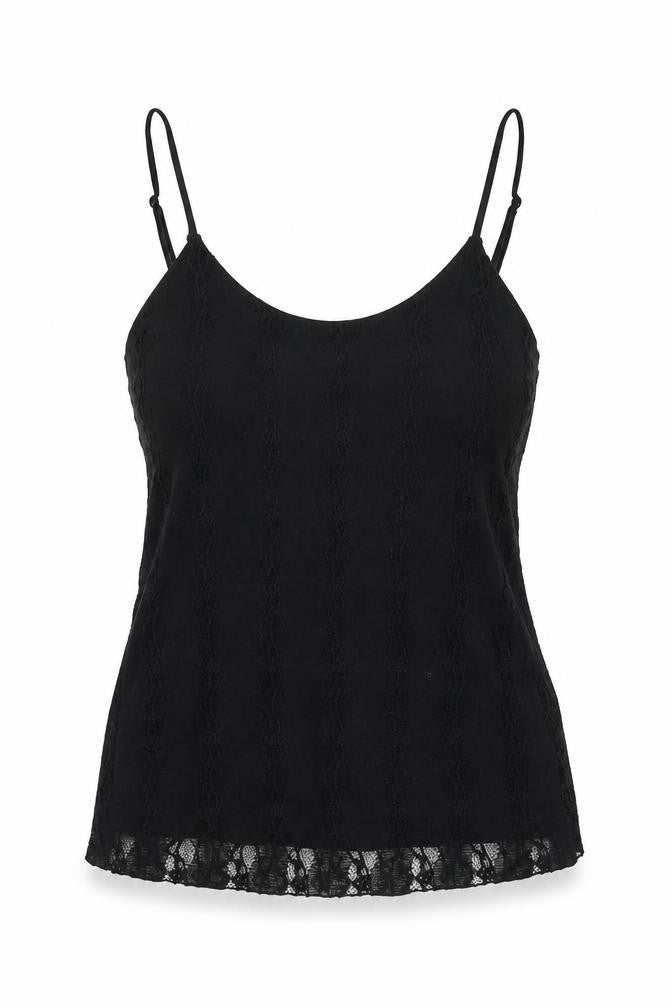Sky Designs Womens Black Polyester Camisole Blouse Size M Scoop Neck
