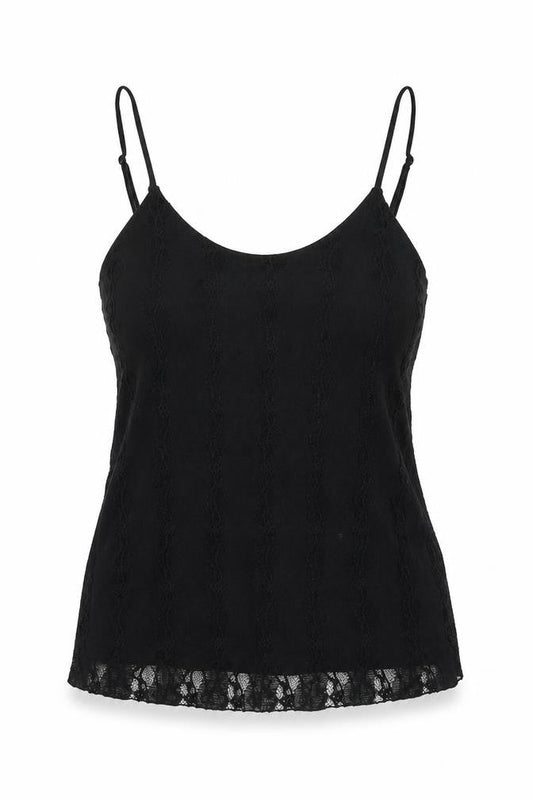 Sky Designs Womens Black Polyester Camisole Blouse Size M Scoop Neck
