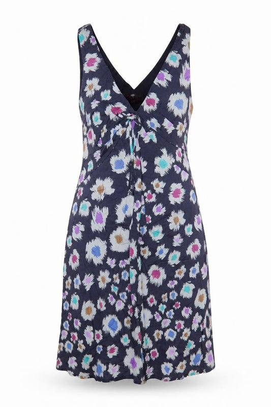 Great Plains Womens Purple Geometric Viscose Slip Dress Size L V-Neck Pullover