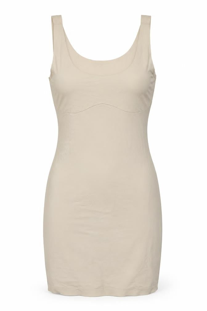 Marks & Spencer Womens Beige Elastane Bodycon Size 10 Scoop Neck Pullover