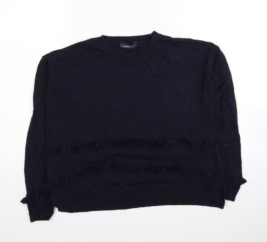 Marks and Spencer Womens Blue Round Neck Viscose Pullover Jumper Size 12