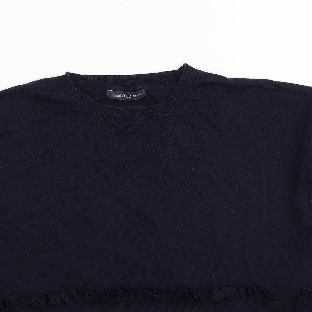 Marks and Spencer Womens Blue Round Neck Viscose Pullover Jumper Size 12