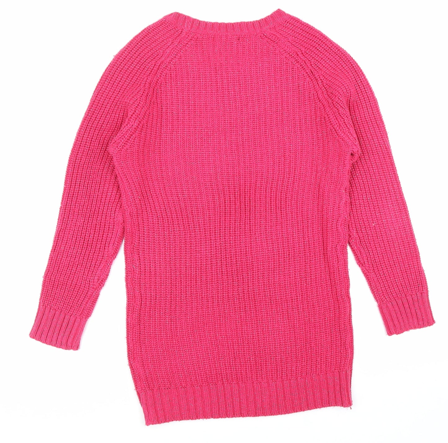 alcott Womens Pink Round Neck Polyester Pullover Jumper Size XL