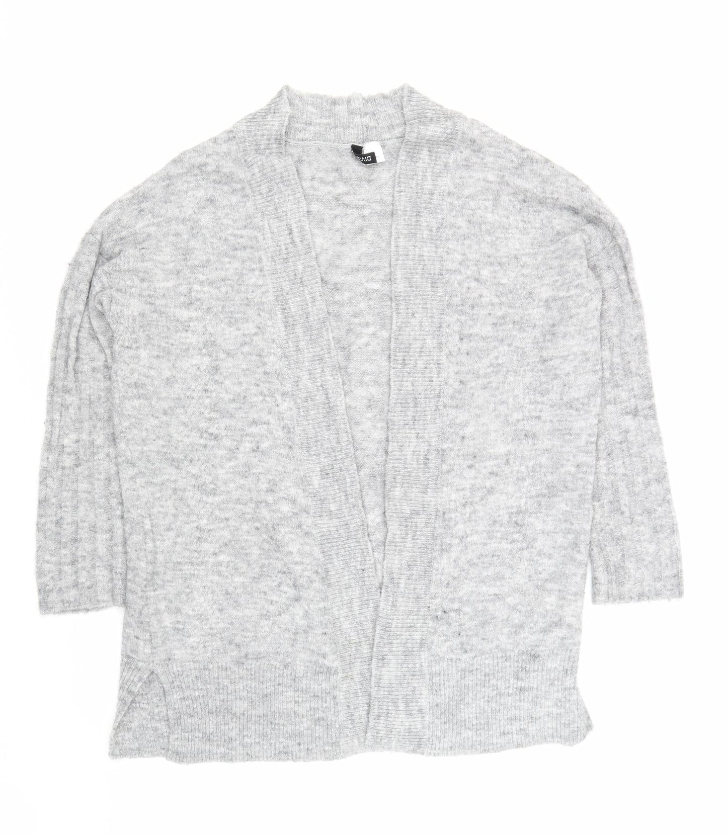 H&M Womens Grey V-Neck Acrylic Cardigan Jumper Size S