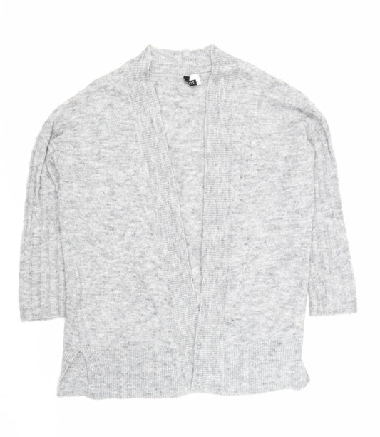 H&M Womens Grey V-Neck Acrylic Cardigan Jumper Size S