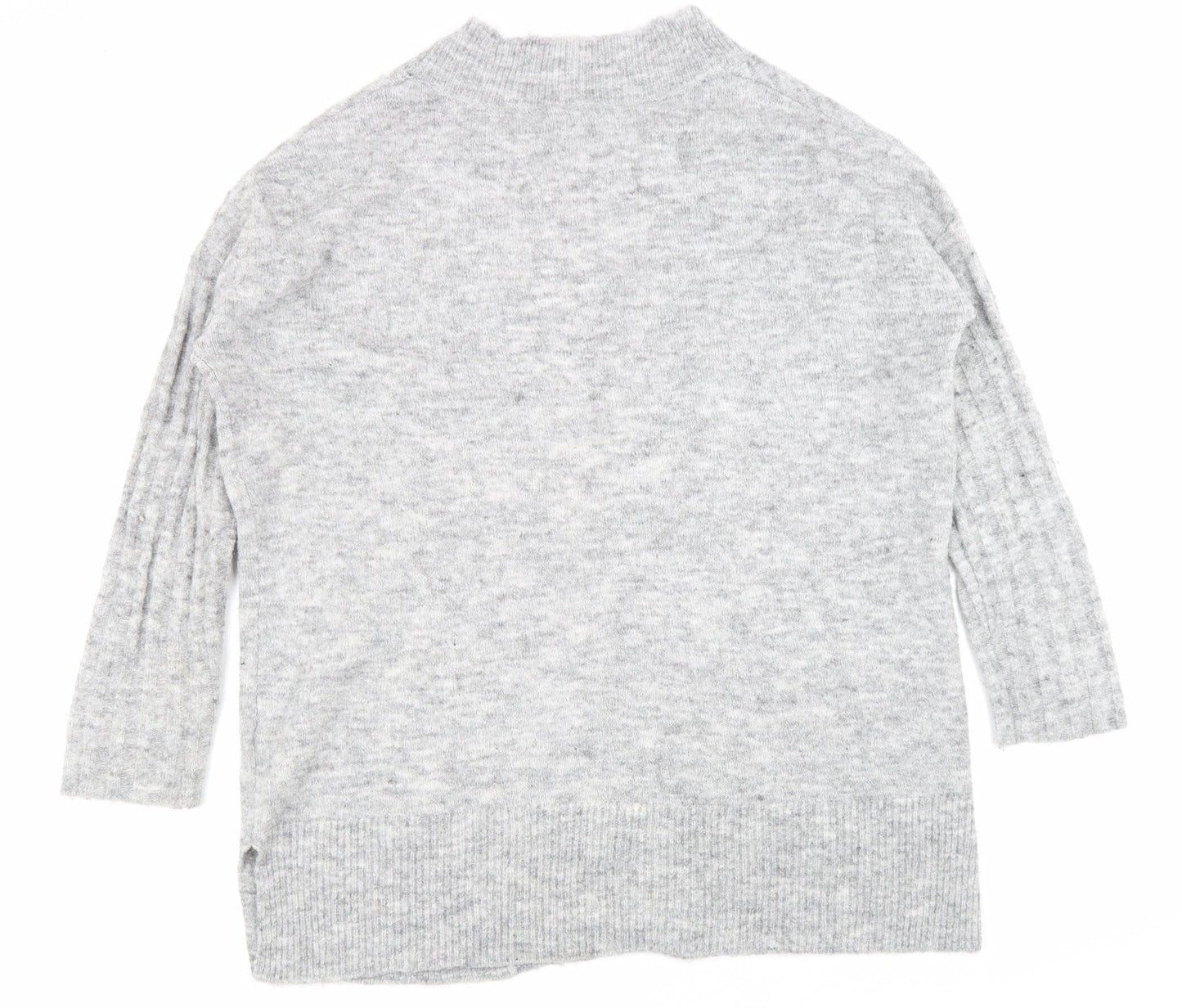 H&M Womens Grey V-Neck Acrylic Cardigan Jumper Size S