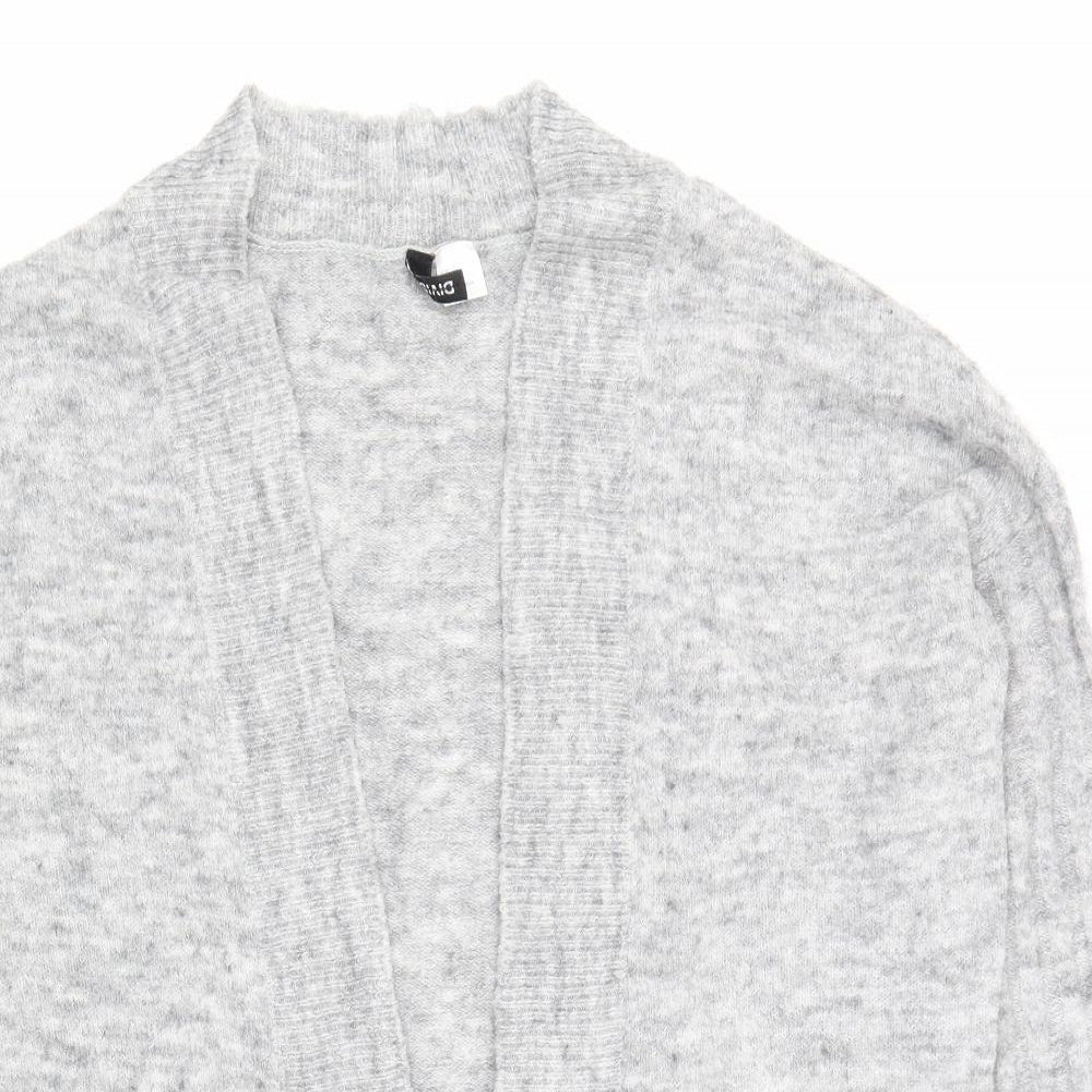 H&M Womens Grey V-Neck Acrylic Cardigan Jumper Size S