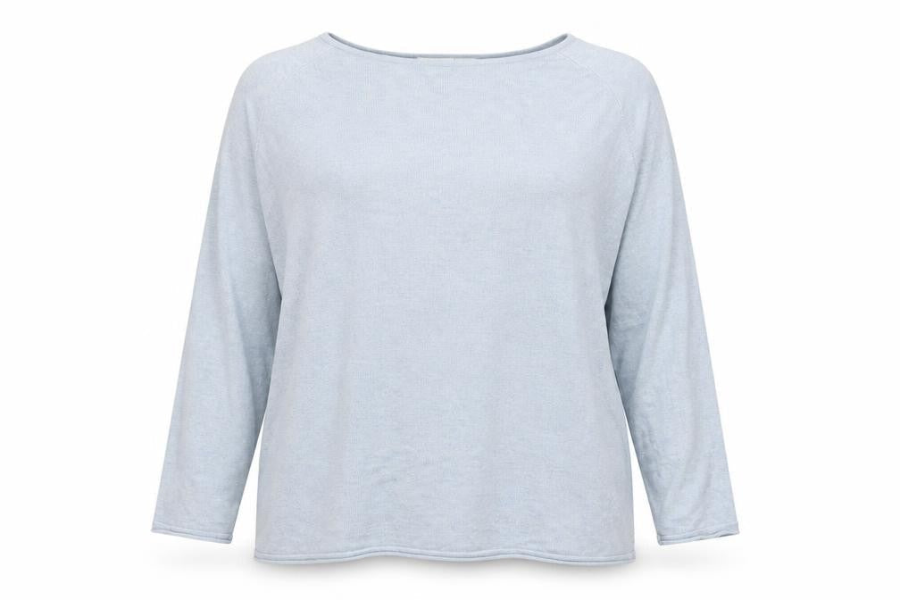 Only Carmakoma Womens Blue Round Neck Acrylic Pullover Jumper Size 14