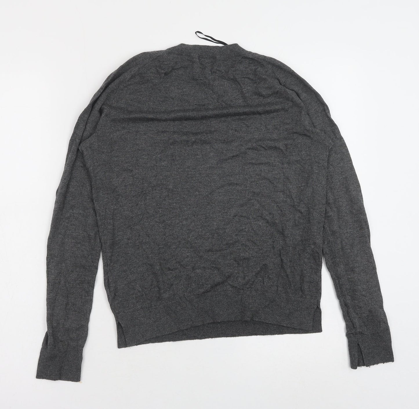 H&M Womens Grey Crew Neck Viscose Pullover Jumper Size S