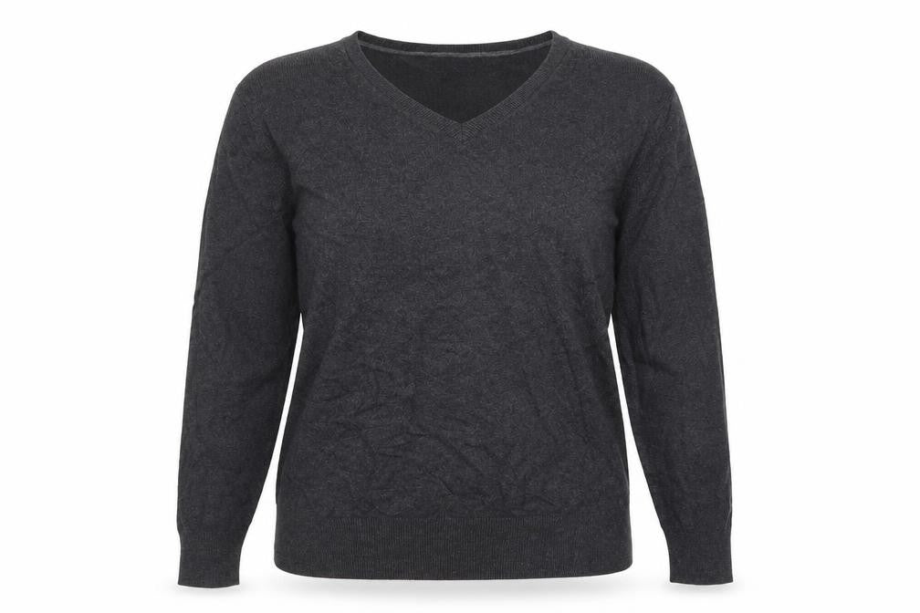 Gap Womens Grey V-Neck Cotton Pullover Jumper Size XS