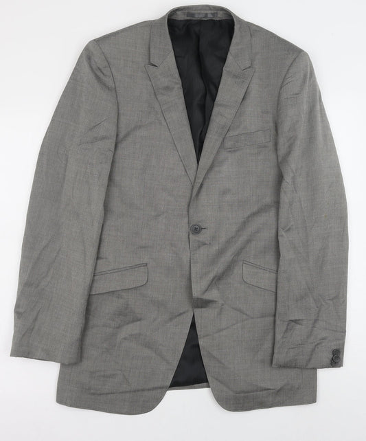 topma Mens Grey Polyester Jacket Blazer Size 40