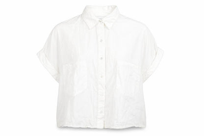 Zara Womens White Polyester Basic Button-Up Size S Collared
